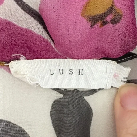 Lush Pink Floral Sleeveless Sheer Blouse - Picture 2 of 4